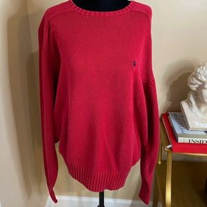 BIRTHDAY SALE!,   Ralph Lauren 100% Cotton Red Crew Neck Men’s Large.